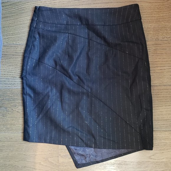Zadig & Voltaire pinstripe wool asymmetrical skirt XS NWT - Picture 4 of 6